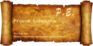 Prorok Erneszta névjegykártya